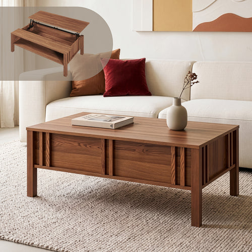 Sofabord Kilmandar med løftefunktion 105x59x40/53 cm valnøddeudseende [en.casa]