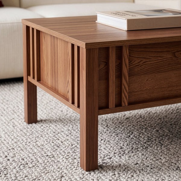 Sofabord Kilmandar med løftefunktion 105x59x40/53 cm valnøddeudseende [en.casa]