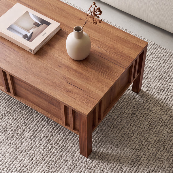 Sofabord Kilmandar med løftefunktion 105x59x40/53 cm valnøddeudseende [en.casa]