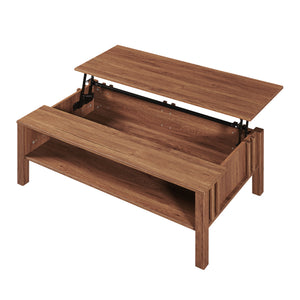 Sofabord Kilmandar med løftefunktion 105x59x40/53 cm valnøddeudseende [en.casa]