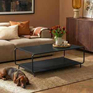 Sofabord Færder 115x50x45 cm stål sort [en.casa]