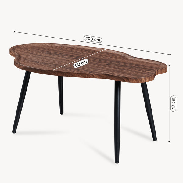 Sofabord Trestaneng 100x60x47 cm valnøddeoptik [en.casa]
