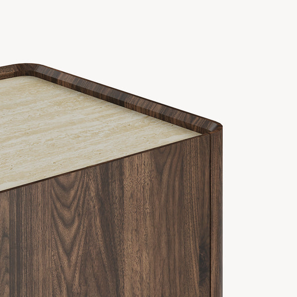 Sofabord Trorlon 100x50x40 cm Valnøddeoptik/Travertin [en.casa]
