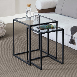 Holstebro sofabord sort/transparent [en.casa].