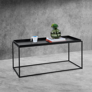 Sofabord Nyker 47x100x50 cm industridesign sort en.casa - premiumXL