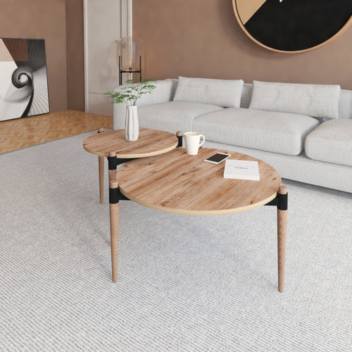 Sofabord Kristinestad med 2 bordplader natur [en.casa].