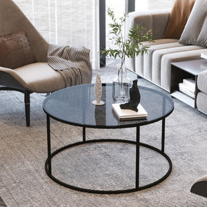 Sofabord Kolari 45 x Ø80 cm Sort/Transparent forsk. farver [en.casa] - premiumXL