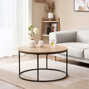 Sofabord Kuhmoinen 45xØ80 cm Sort [en.casa] - premiumXL