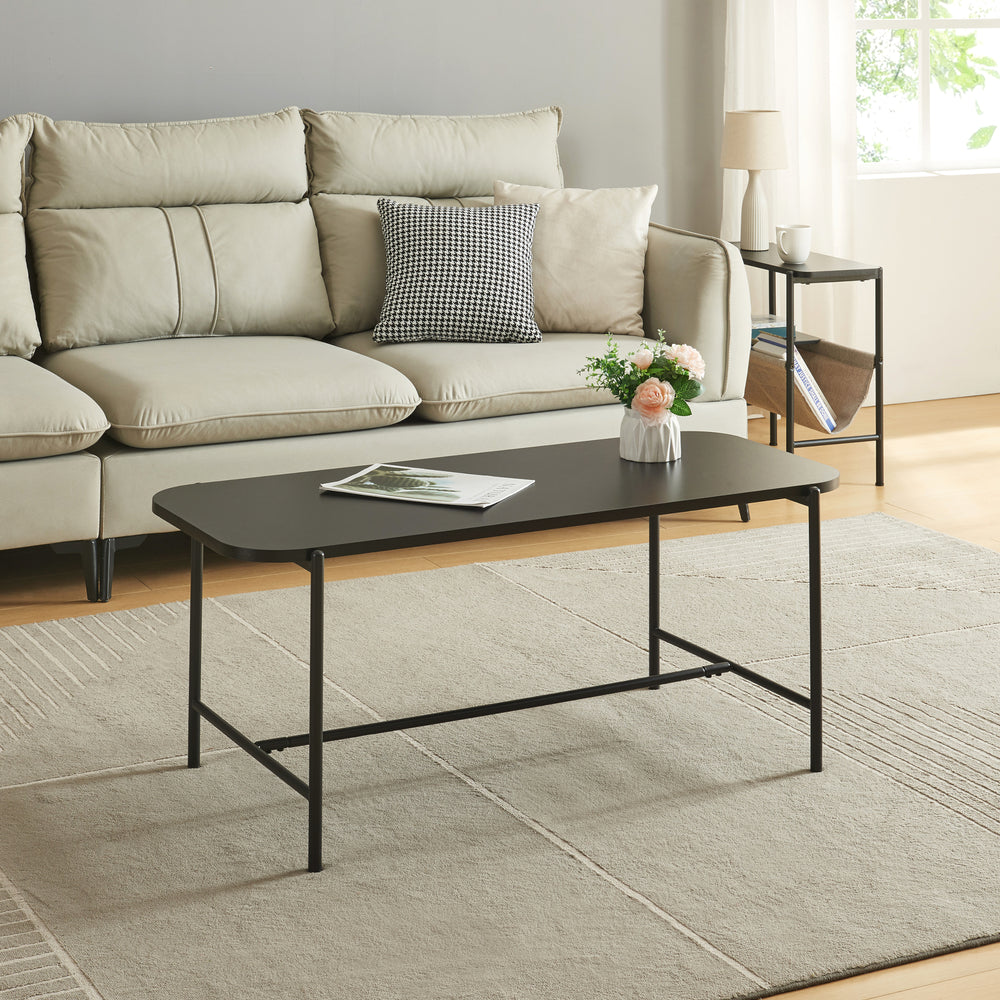 Sofabord Samnanger 110x50x45cm Sort [en.casa] - premiumXL