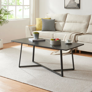 Sofabord Riskiften 120x60x48 cm marmorlook, sort [en.casa] - premiumXL