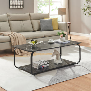 Sofabord Kolta 120x60x43 cm marmorlook [en.casa]