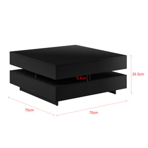  [en.casa] ® Sofabord Hüven-75x75x35,5cm-4 opbevaringsoverflader-melaminovertrukket spånplade-vælg model 