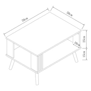 Sofabord Århus med hylde 40 x 70 x 50 cm i forskellige farver [en.casa]