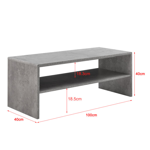 [en.casa] Sofabord - 100x40x40cm - spånplade - med hylde - i forskellige farver