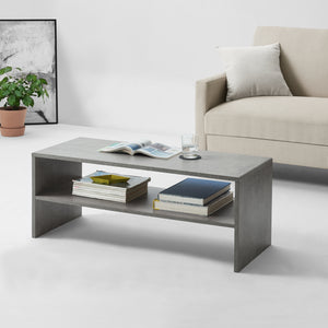 [en.casa] Sofabord - 100x40x40cm - spånplade - med hylde - i forskellige farver