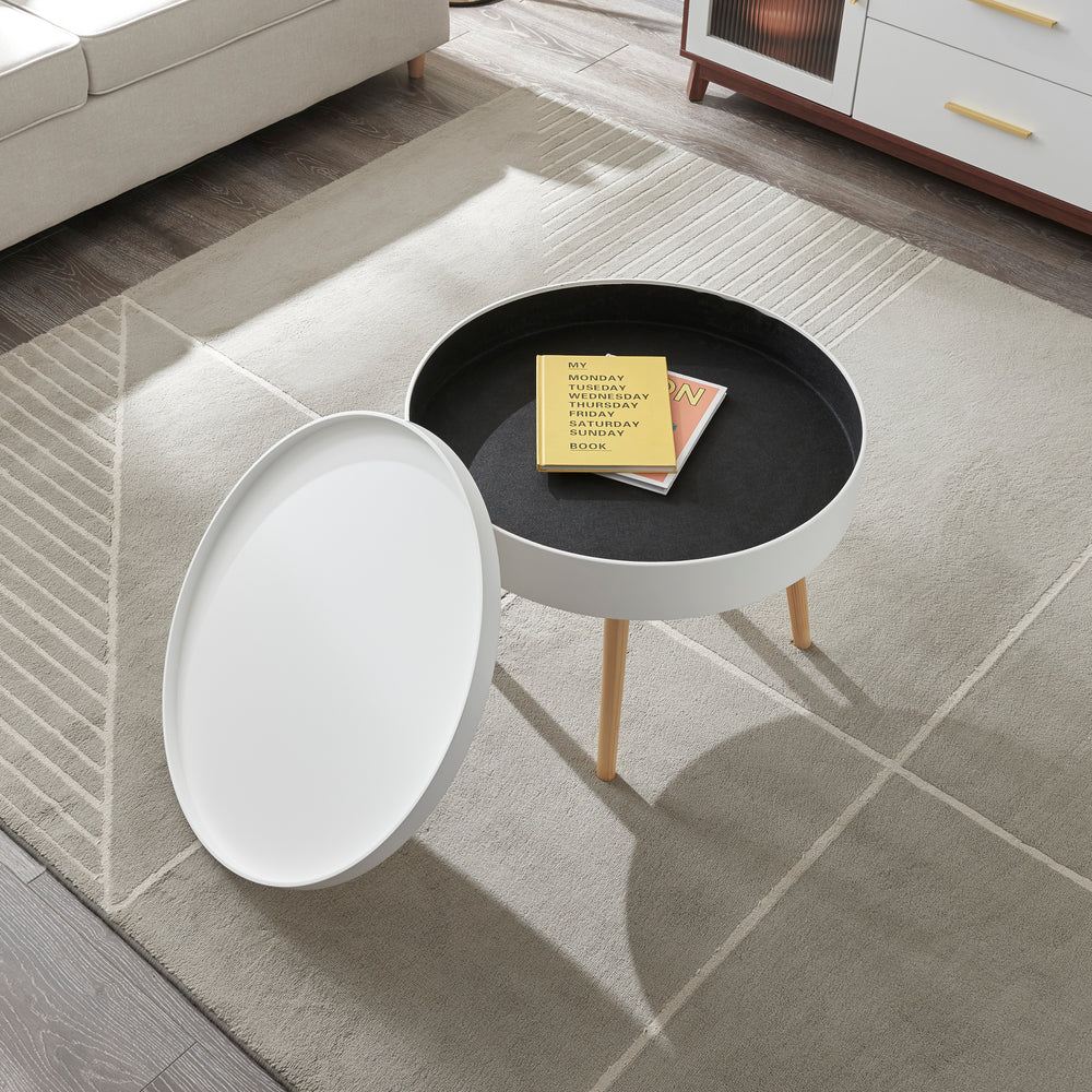 Sofabord Bongard hvid Ø60x45 cm [en.casa]