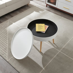 Sofabord Bongard hvid Ø60x45 cm [en.casa]