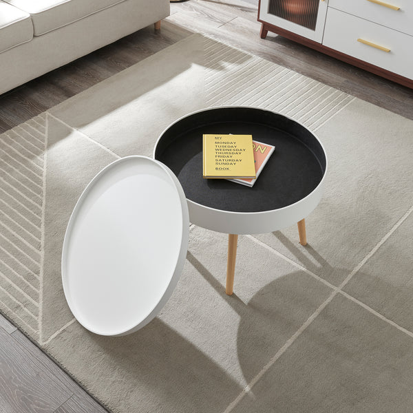 Sofabord Bongard hvid Ø60x45 cm [en.casa]
