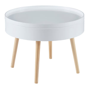 Sofabord Bongard hvid Ø60x45 cm [en.casa]