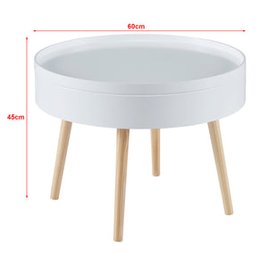 Sofabord Bongard hvid Ø60x45 cm [en.casa]