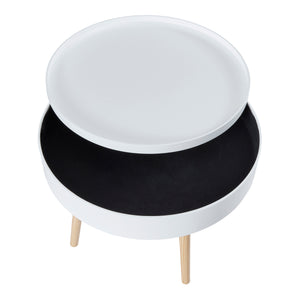 Sofabord Bongard hvid Ø60x45 cm [en.casa]