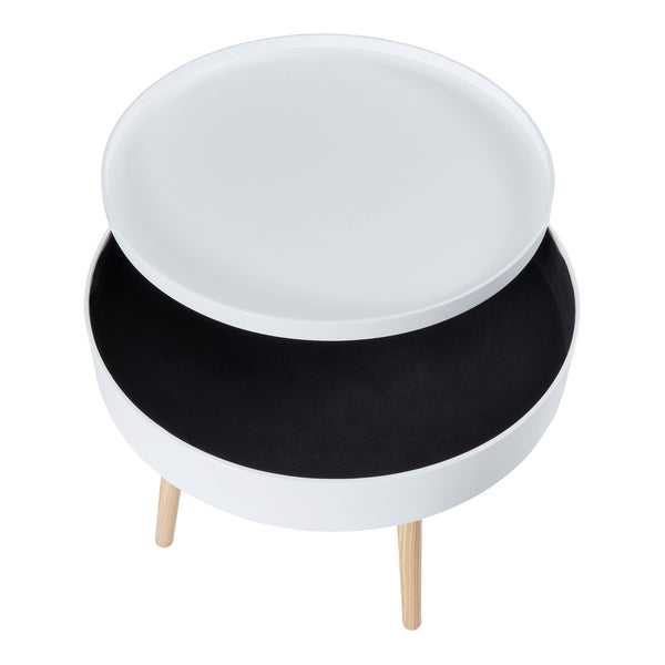 Sofabord Bongard hvid Ø60x45 cm [en.casa]