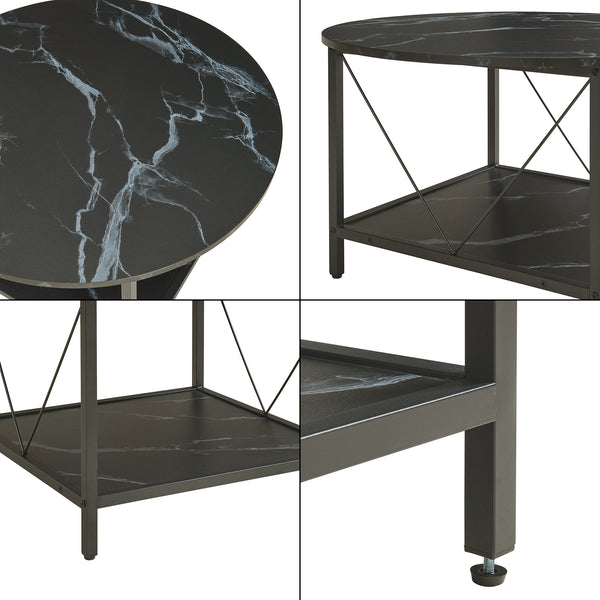 Sofabord Filem Ø80x46 cm [en.casa]