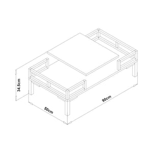 Sofabord Hultsfred 90x50x34,5cm i forskellige farver [en.casa]