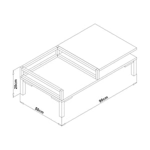 Sofabord Ibestad 90x50x28cm i forskellige farver [en.casa]