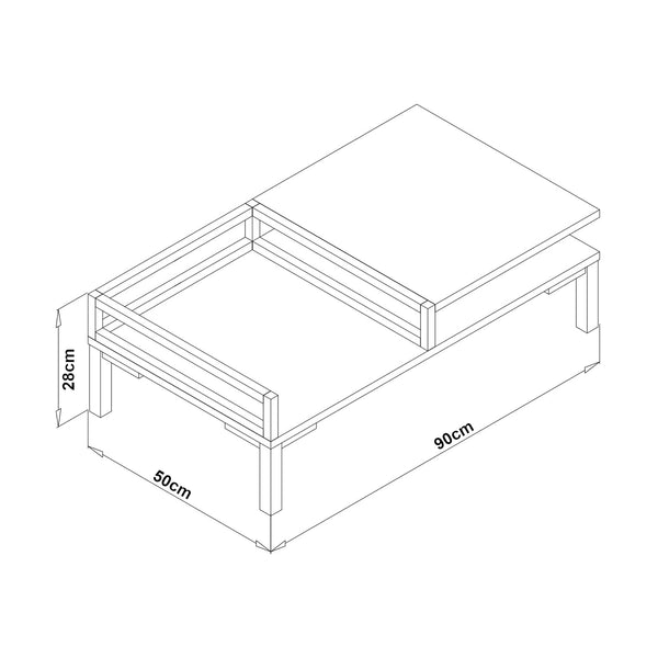 Sofabord Ibestad 90x50x28cm i forskellige farver [en.casa]
