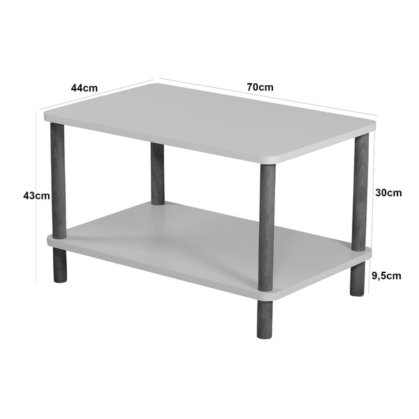 Sofabord Jelling rektangulært 43x70x44 cm forskellige farver Farver [en.casa]