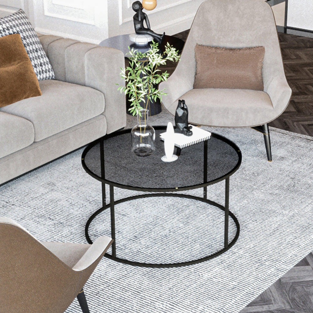 Sofabord Kolari 45 x Ø80 cm Sort/Transparent forsk. farver [en.casa] - premiumXL
