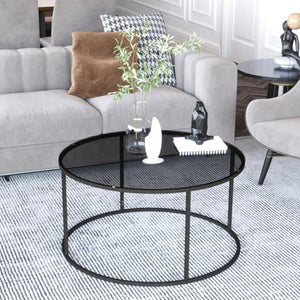 Sofabord Kolari 45 x Ø80 cm sort/transparent forskellige farver Farver [en.casa]