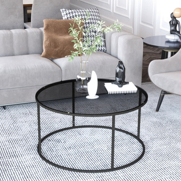 Sofabord Kolari 45 x Ø80 cm sort/transparent forskellige farver Farver [en.casa]