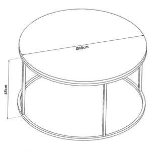 Sofabord Kolari 45 x Ø80 cm sort/transparent forskellige farver Farver [en.casa]
