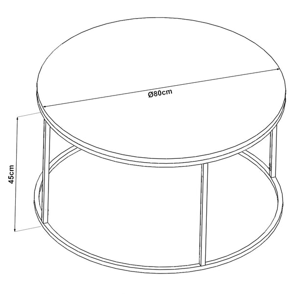 Sofabord Kolari 45 x Ø80 cm sort/transparent forskellige farver Farver [en.casa]