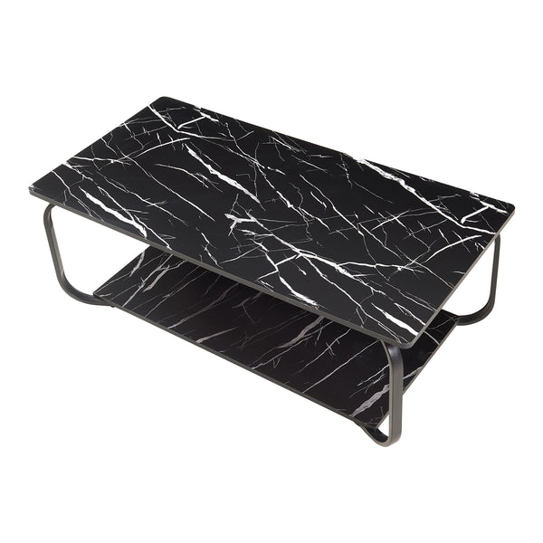 Sofabord Kolta 120x60x43 cm marmorlook [en.casa]