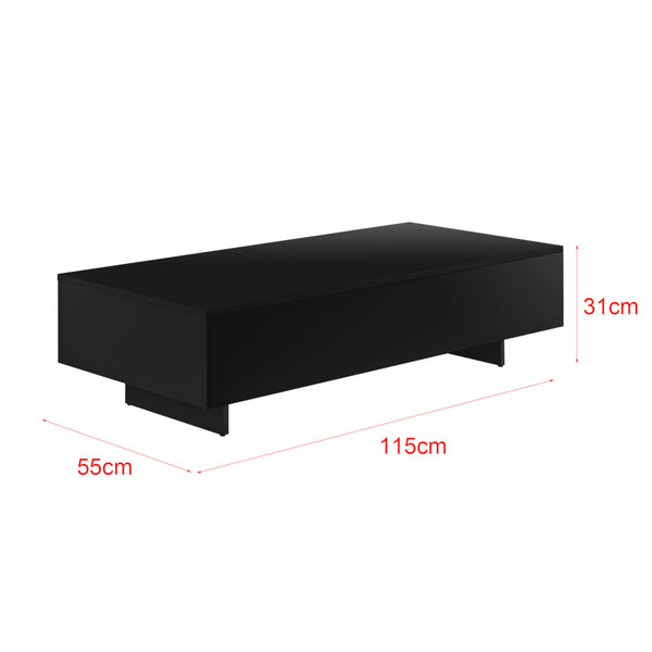 [en.casa] ® Sofabord Braunschweig-115x55x31cm højglans-melaminovertrukket spånplade - 15 mm-valgt model 