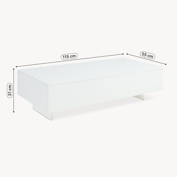 [en.casa] ® Sofabord Braunschweig-115x55x31cm højglans-melaminovertrukket spånplade - 15 mm-valgt model 