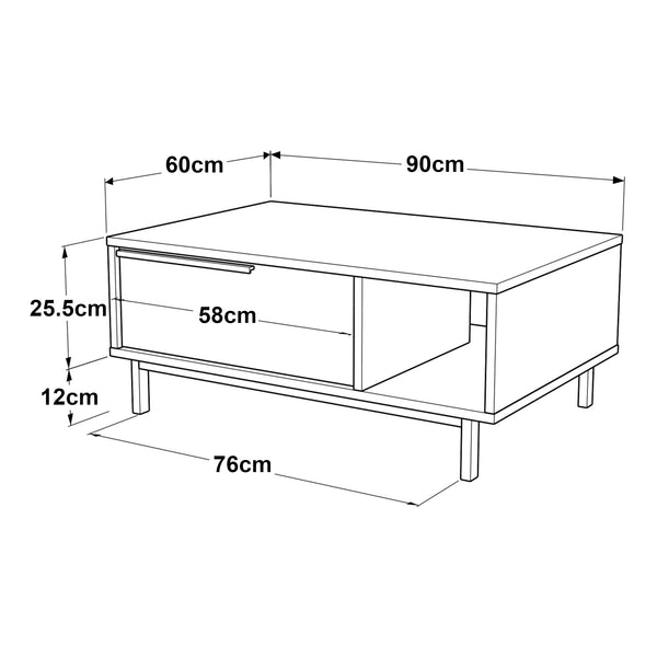 Sofabord Majaajoå 90x60x38 cm [en.casa]