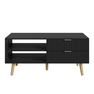 Sofabord Nand med 2 skuffer [en.casa]