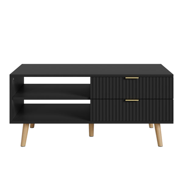 Sofabord Nand med 2 skuffer [en.casa]