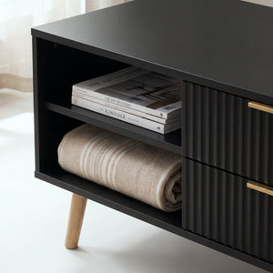 Sofabord Nand med 2 skuffer [en.casa]
