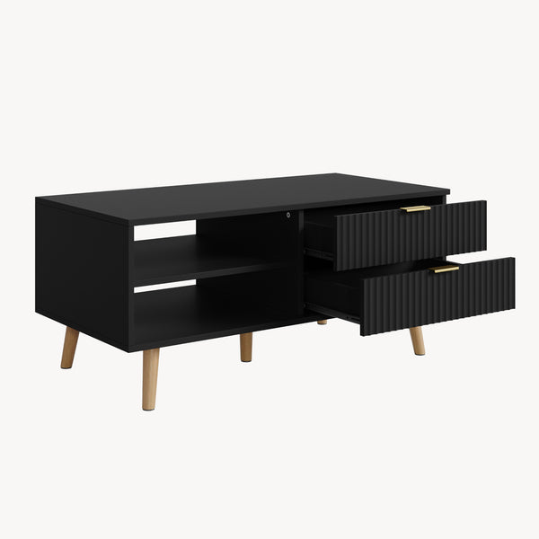 Sofabord Nand med 2 skuffer [en.casa]