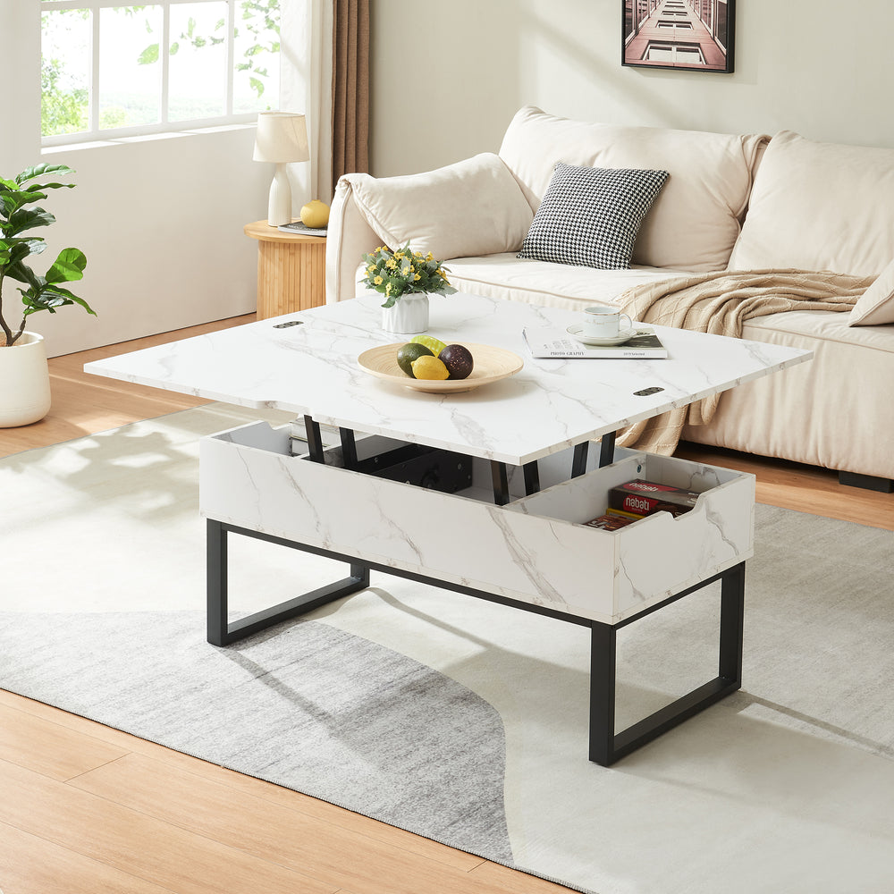 Rauli sofabord med løfteplade og opbevaringsplads 100x50x47 cm [en.casa]