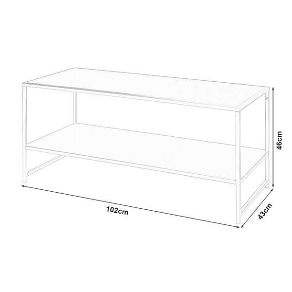 Sofabord Ruokolahti Stål 102x43x46cm [en.casa]