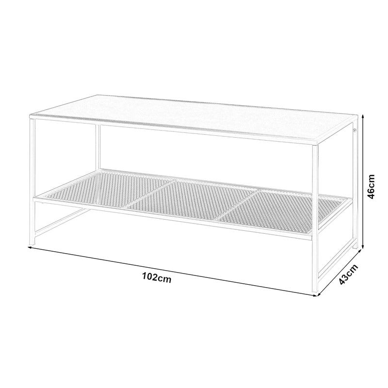 Målskitse Sofabord Ruokolahti Stål 102x43x46cm [en.casa]