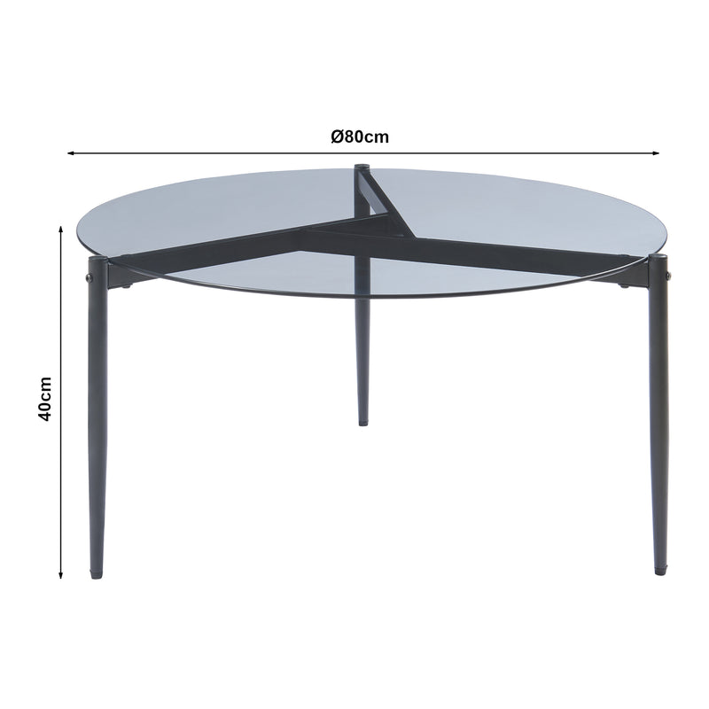 Målskitse Sofabord Ulökantaa Ø80x40 cm [en.casa]