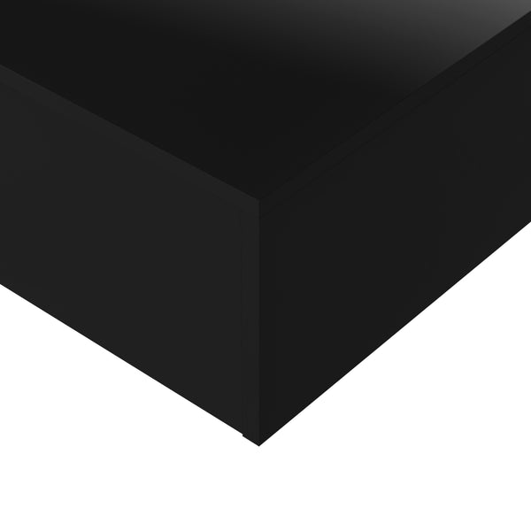 [en.casa] ® Sofabord Braunschweig-85x55x31cm-sort, højglans-melaminovertrukket spånplade - 15 mm 