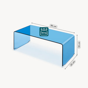 Sofabord Väsas 90x45x35 cm hærdet glas [en.casa]